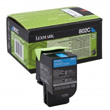 Lexmark originale toner ciano 80C20C0 802C circa 1000 pagine riutilizzabile