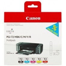 Canon Multipack nero/ciano/magenta/giallo/Rosso PGI-72multi2 6402B009 5 cartucce PGI-72: MBK +C +M +Y +R