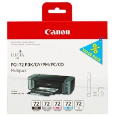 Canon Multipack nero/magenta/ciano/Grigio/Trasparente PGI-72multi1 6403B007 5 cartucce PGI-72: PBK +GY +PM +PC +CO