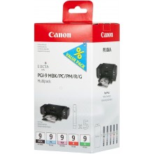 Canon Multipack nero/ciano/magenta/Rosso/Verde PGI-9multi1 1033B013 5 Cartucce PGI-9: MBK +PC +PM +R +G