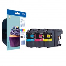 Brother Multipack ciano/magenta/giallo LC123RBWBPDR LC-123 3 cartucce d'inchiostro LC123: C+M+Y