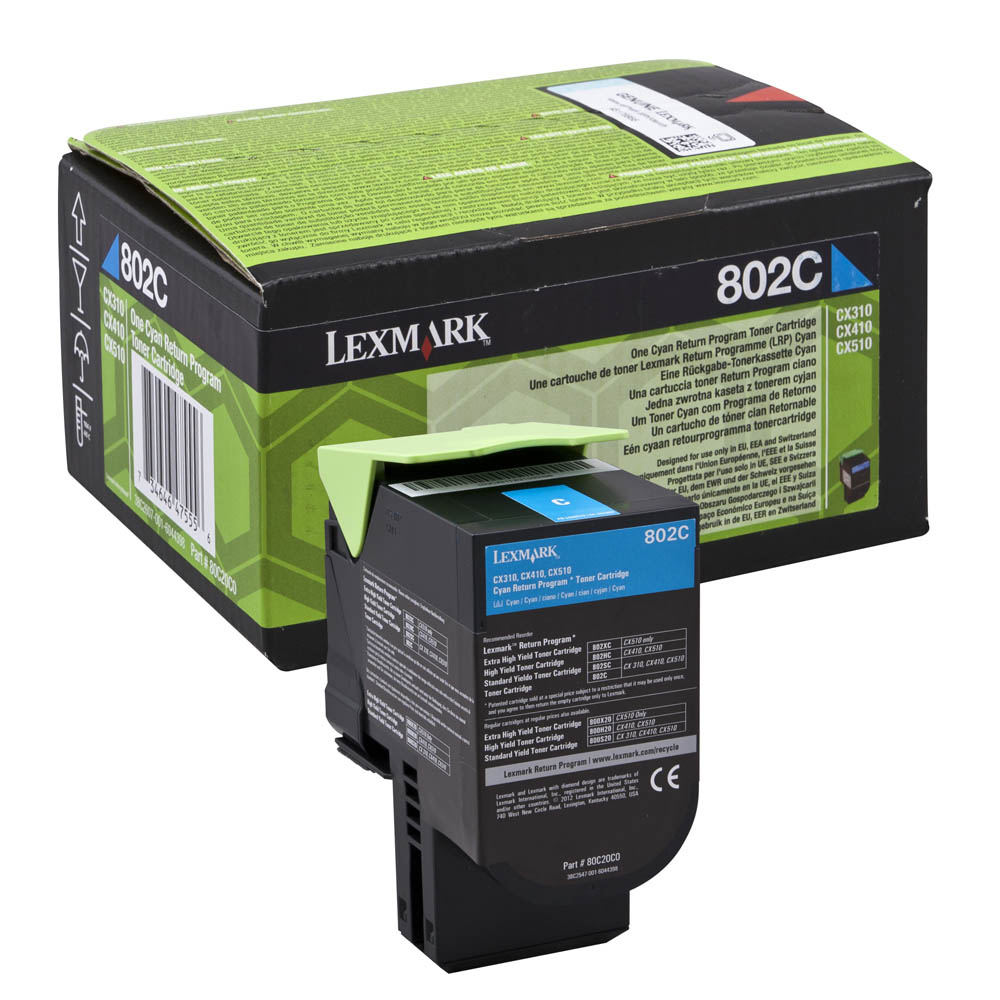 Lexmark originale toner ciano 80C20C0 802C