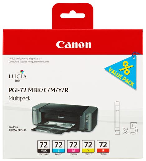 Canon Multipack nero/ciano/magenta/giallo/Rosso PGI-72multi2 6402B009 5