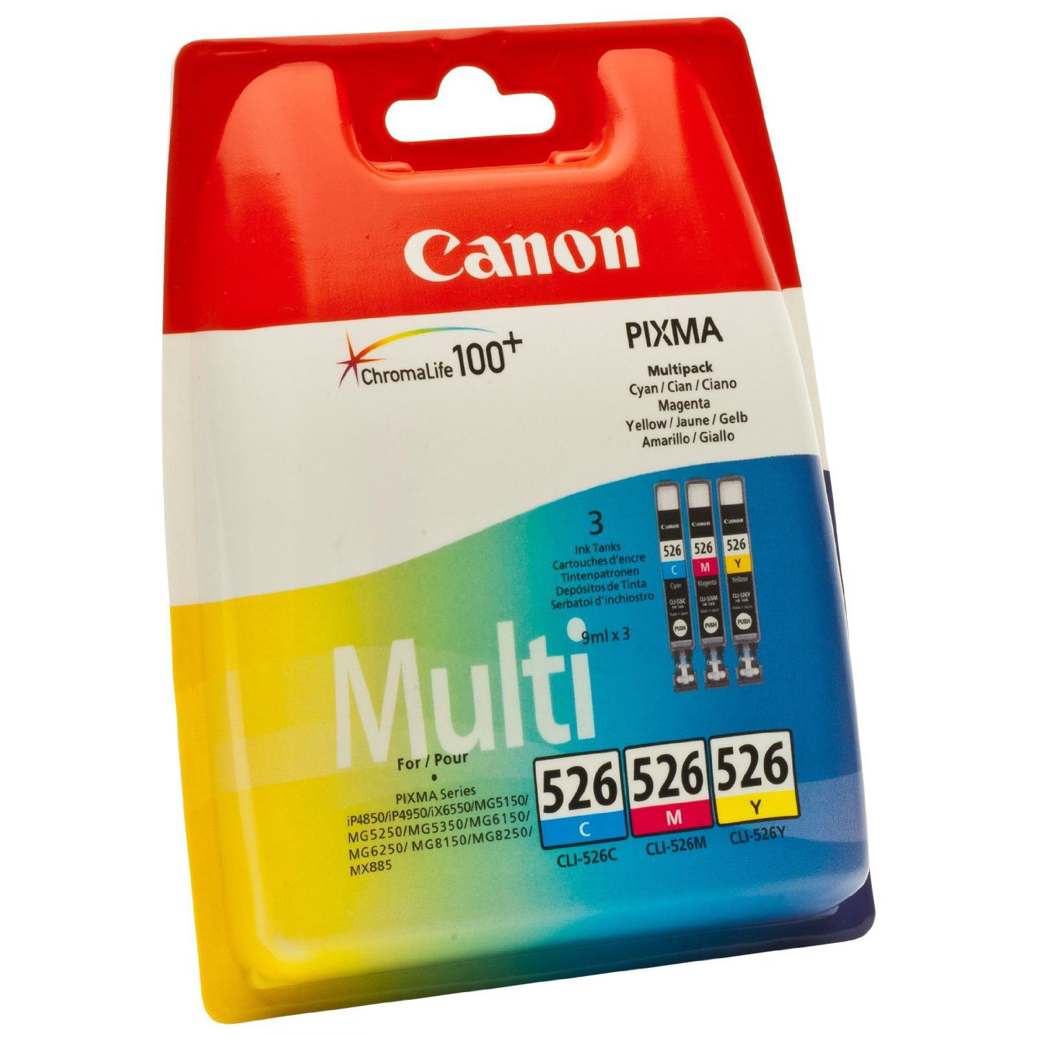 Canon Multipack ciano/magenta/giallo CLI-526 4541B009 CLI-526c