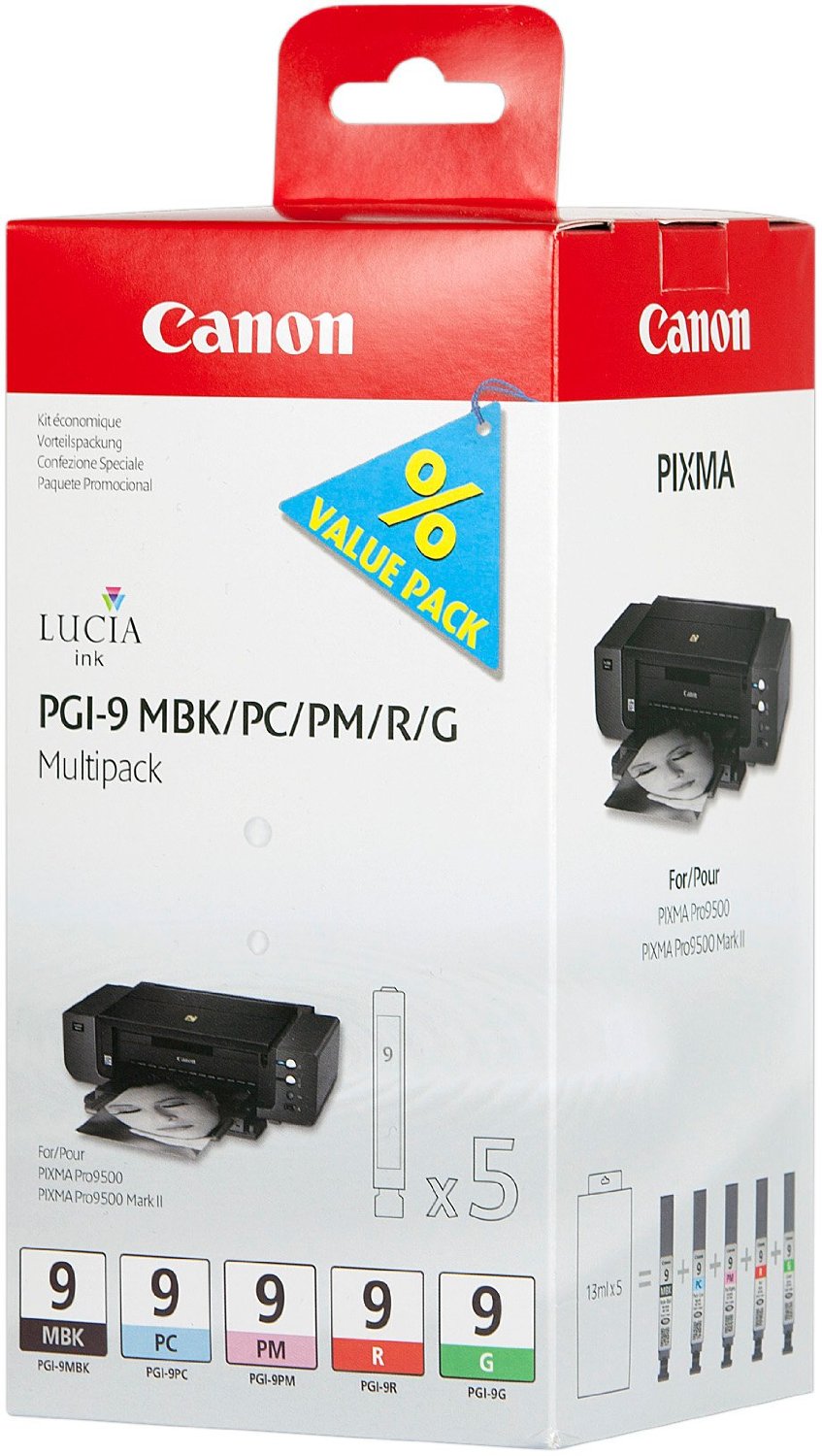 Canon Multipack nero/ciano/magenta/Rosso/Verde PGI-9multi1 1033B013 5