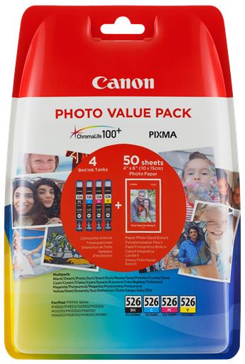 Canon Value Pack nero/ciano/magenta/giallo CLI-526 Photo