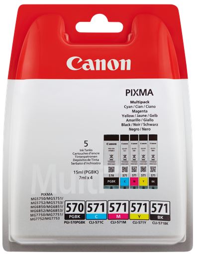 Canon Multipack nero/ciano/magenta/giallo PGI-570 + CLI-571