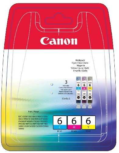 Canon Multipack ciano/magenta/giallo BCI-6x 4706A022 confezione