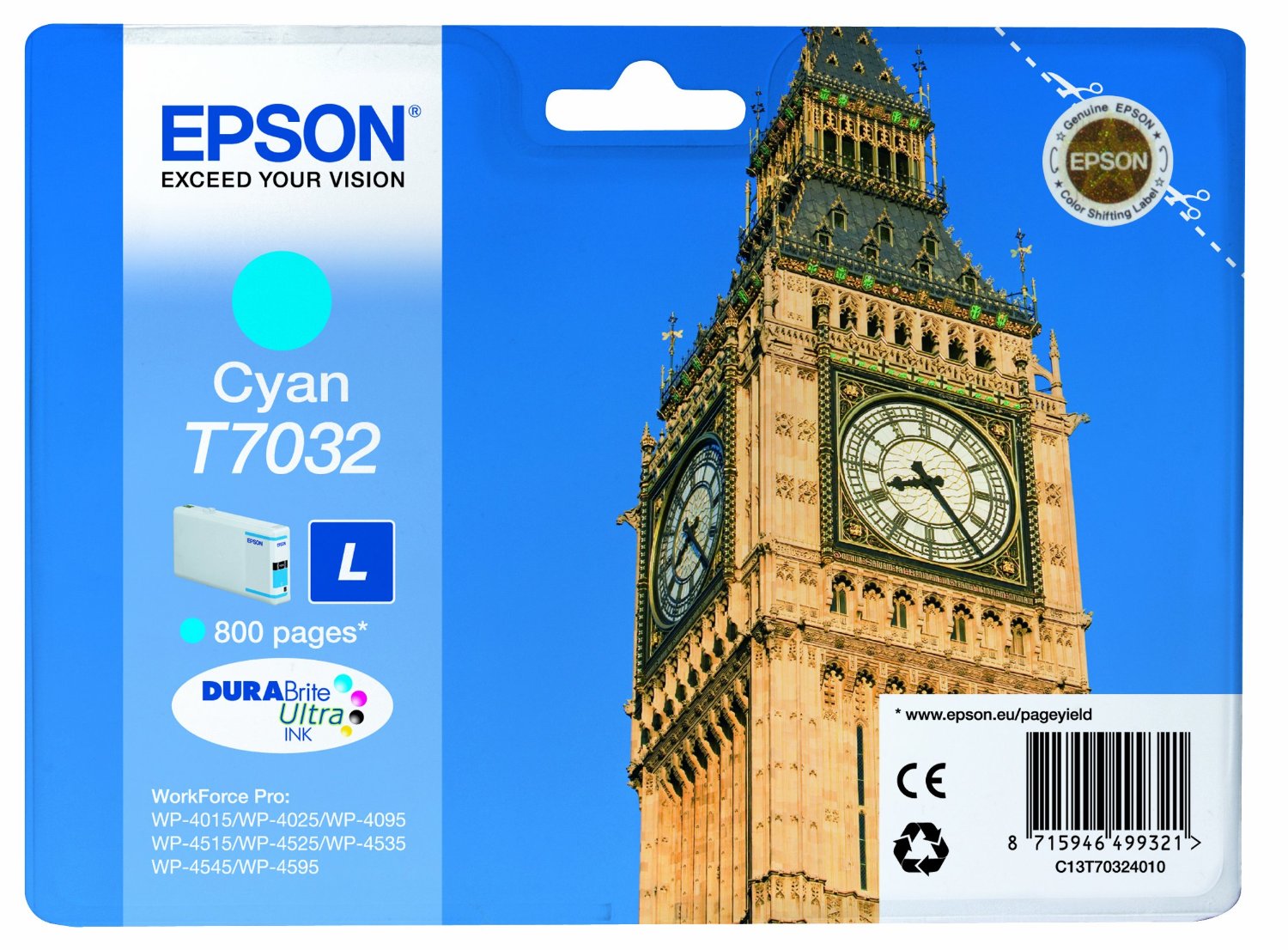 Epson Cartuccia d`inchiostro ciano C13T70324010 T7032
