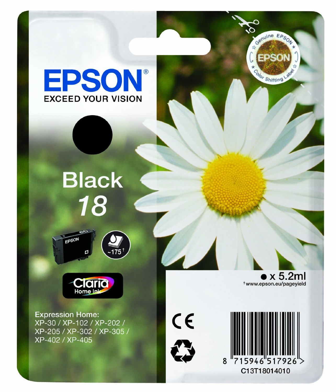 Epson Cartuccia d`inchiostro nero C13T18014010 T1801