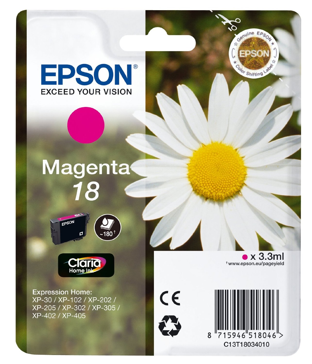 Epson Cartuccia d`inchiostro magenta C13T18034010 T1803