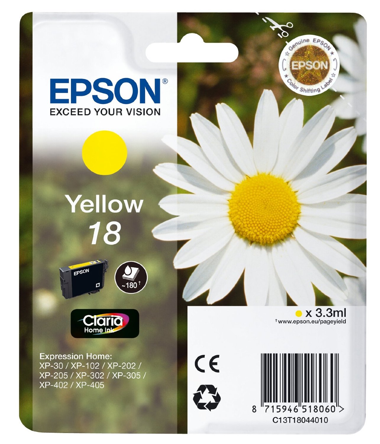 Epson Cartuccia d`inchiostro giallo C13T18044010 T1804