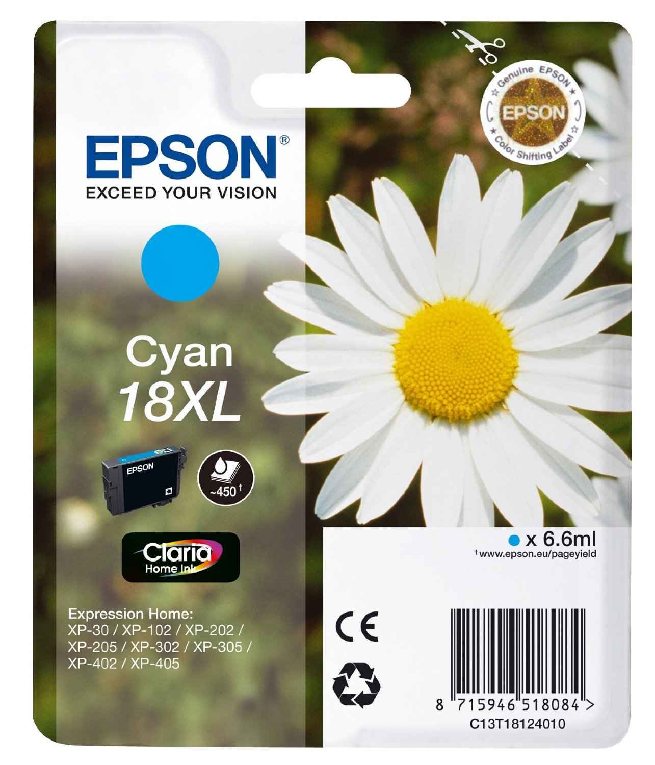 Epson Cartuccia d`inchiostro ciano C13T18124010 T1812