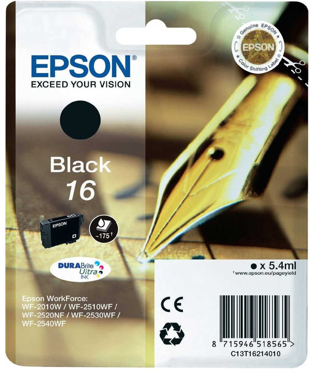 Epson Cartuccia d`inchiostro nero C13T16214010 T1621