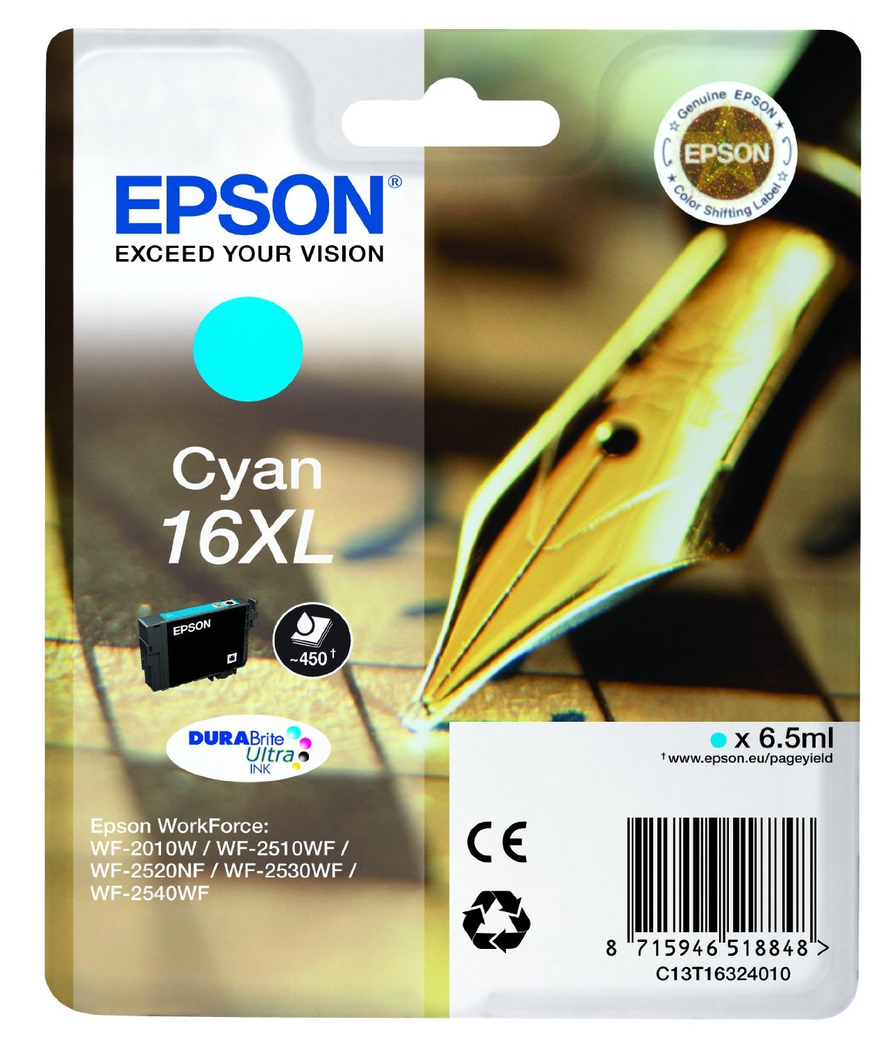 Epson Cartuccia d`inchiostro ciano C13T16324010 T1632