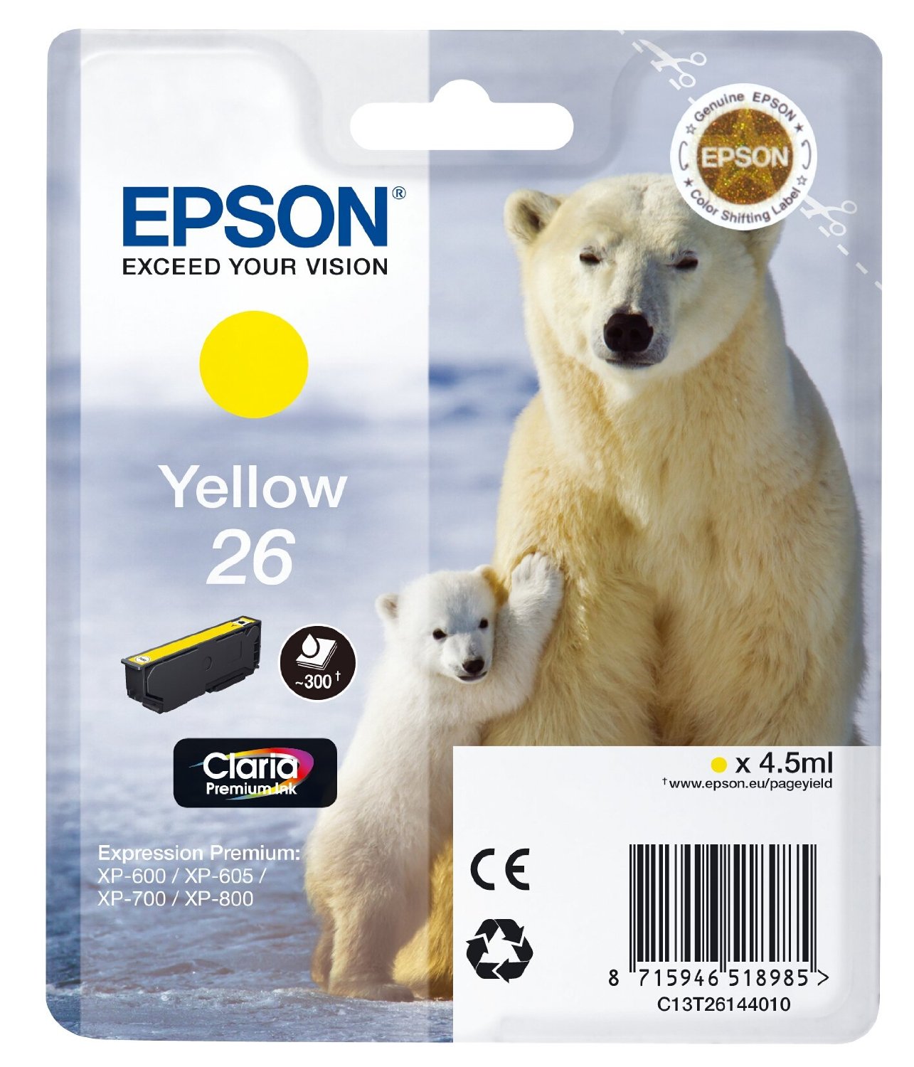Epson Cartuccia d`inchiostro giallo C13T26144010 T2614