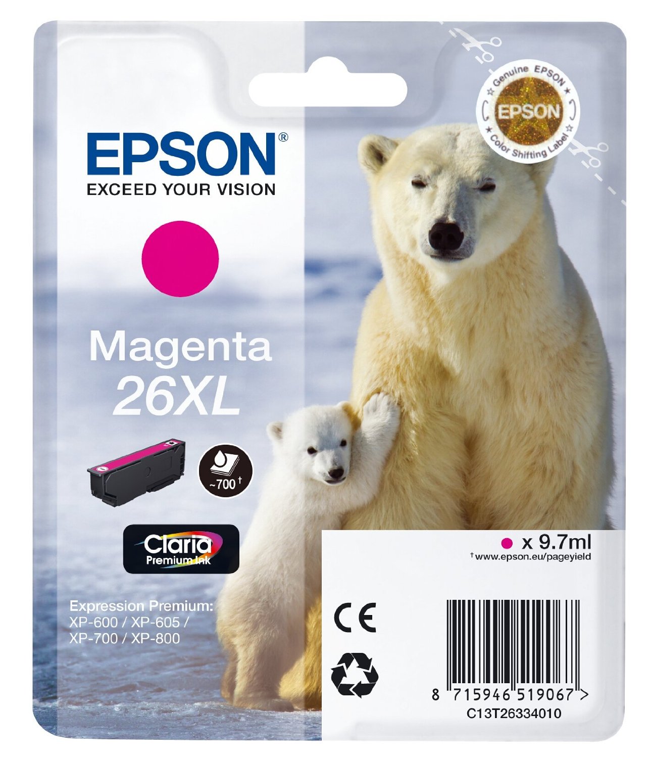 Epson Cartuccia d`inchiostro magenta C13T26334010 T2633