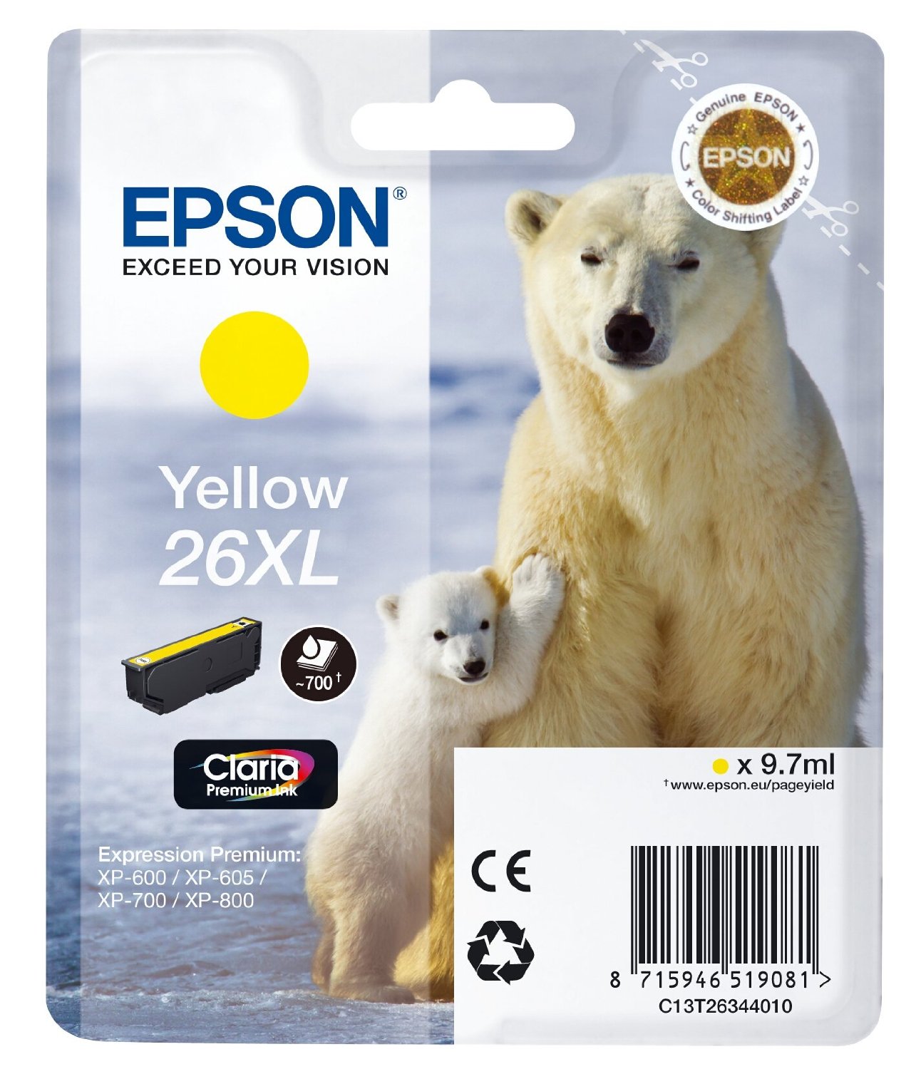 Epson Cartuccia d`inchiostro giallo C13T26344010 T2634