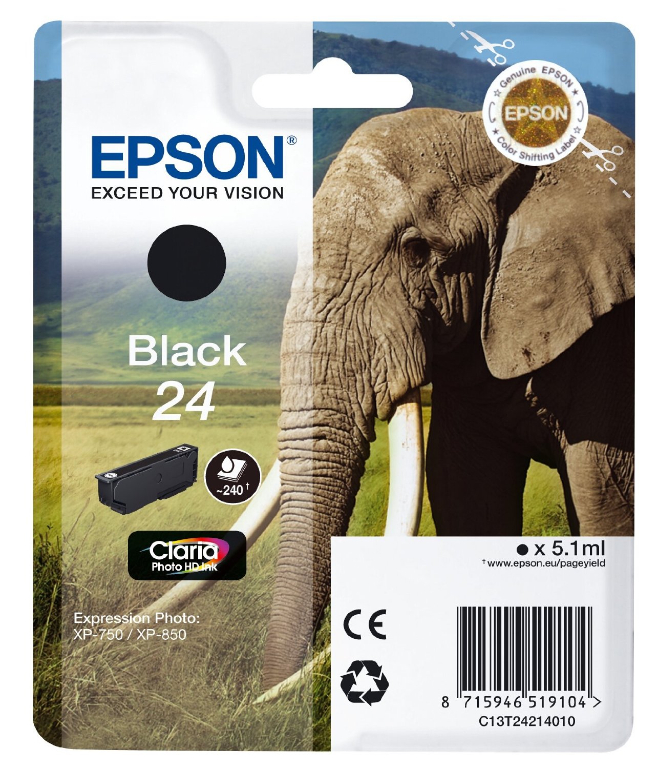 Epson Cartuccia d`inchiostro nero C13T24214010 T2421