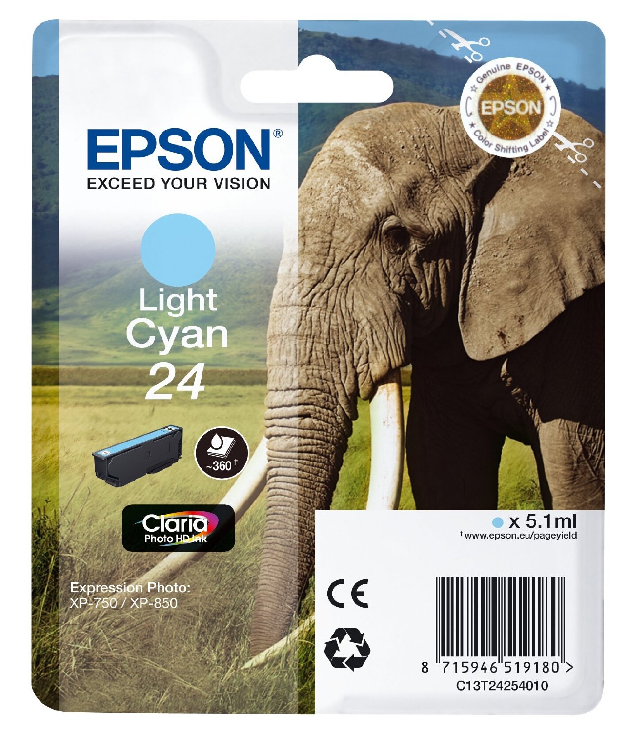 Epson Cartuccia d`inchiostro ciano (chiaro) C13T24254010