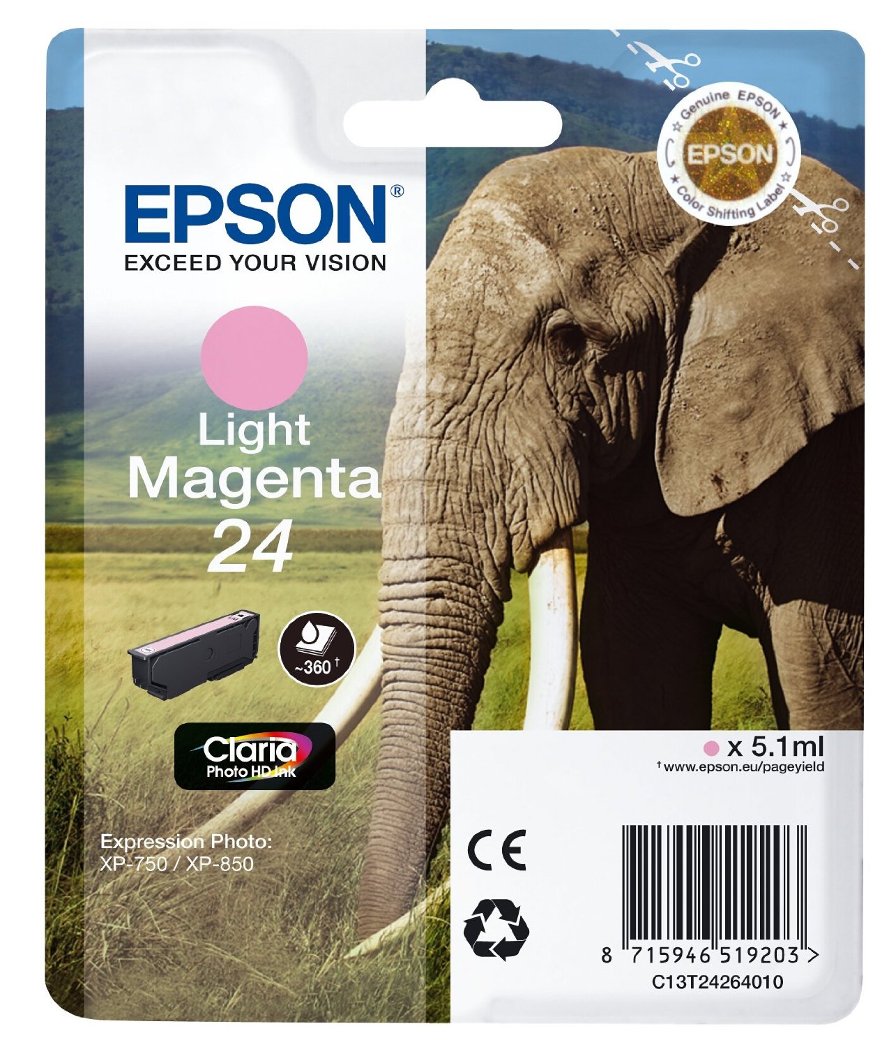 Epson Cartuccia d`inchiostro magenta chiara C13T24264010