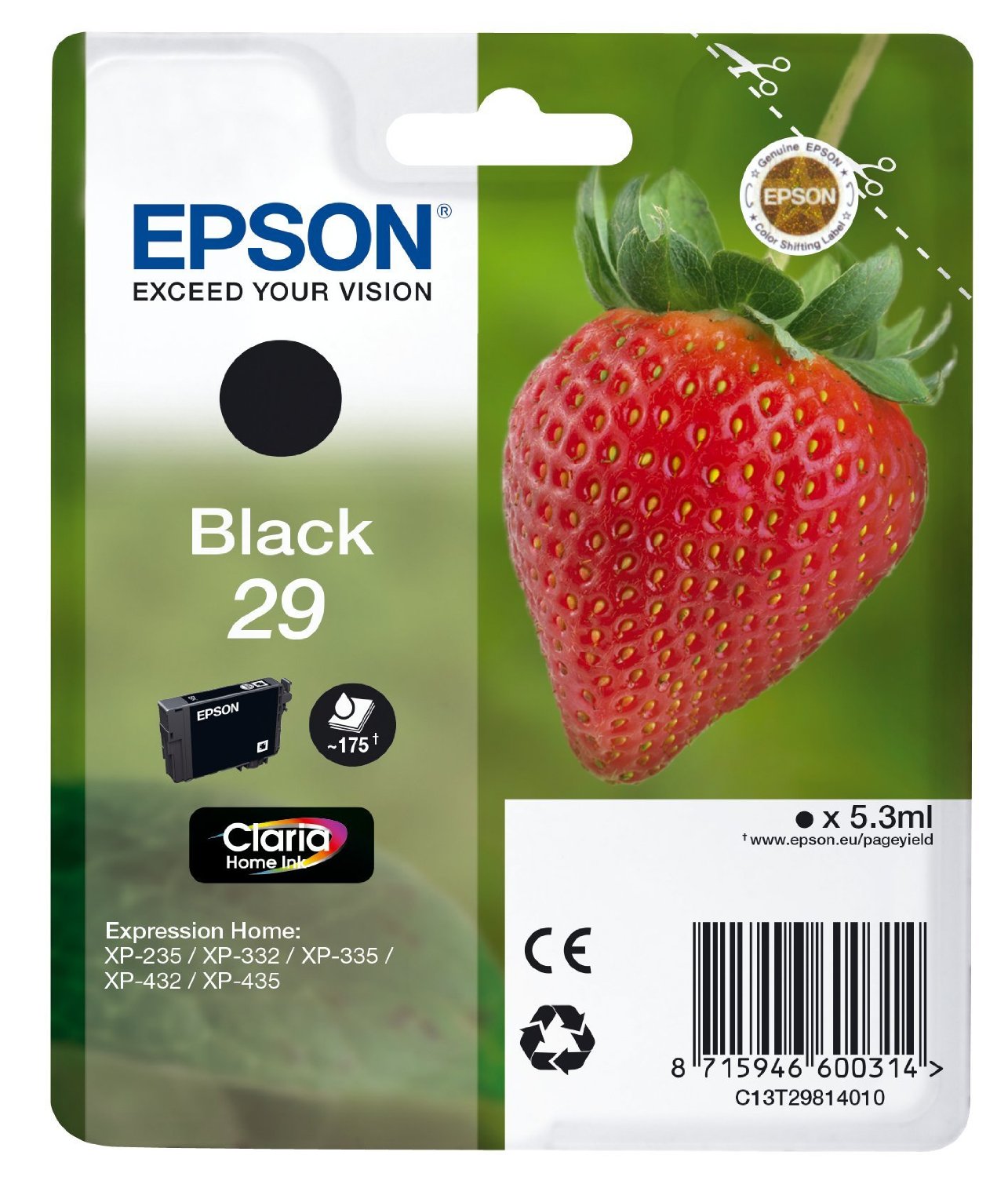 Epson Cartuccia d`inchiostro nero C13T29814010 T2981