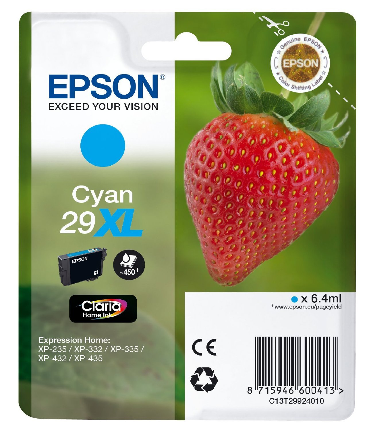 Epson Cartuccia d`inchiostro ciano C13T29924010 T2992
