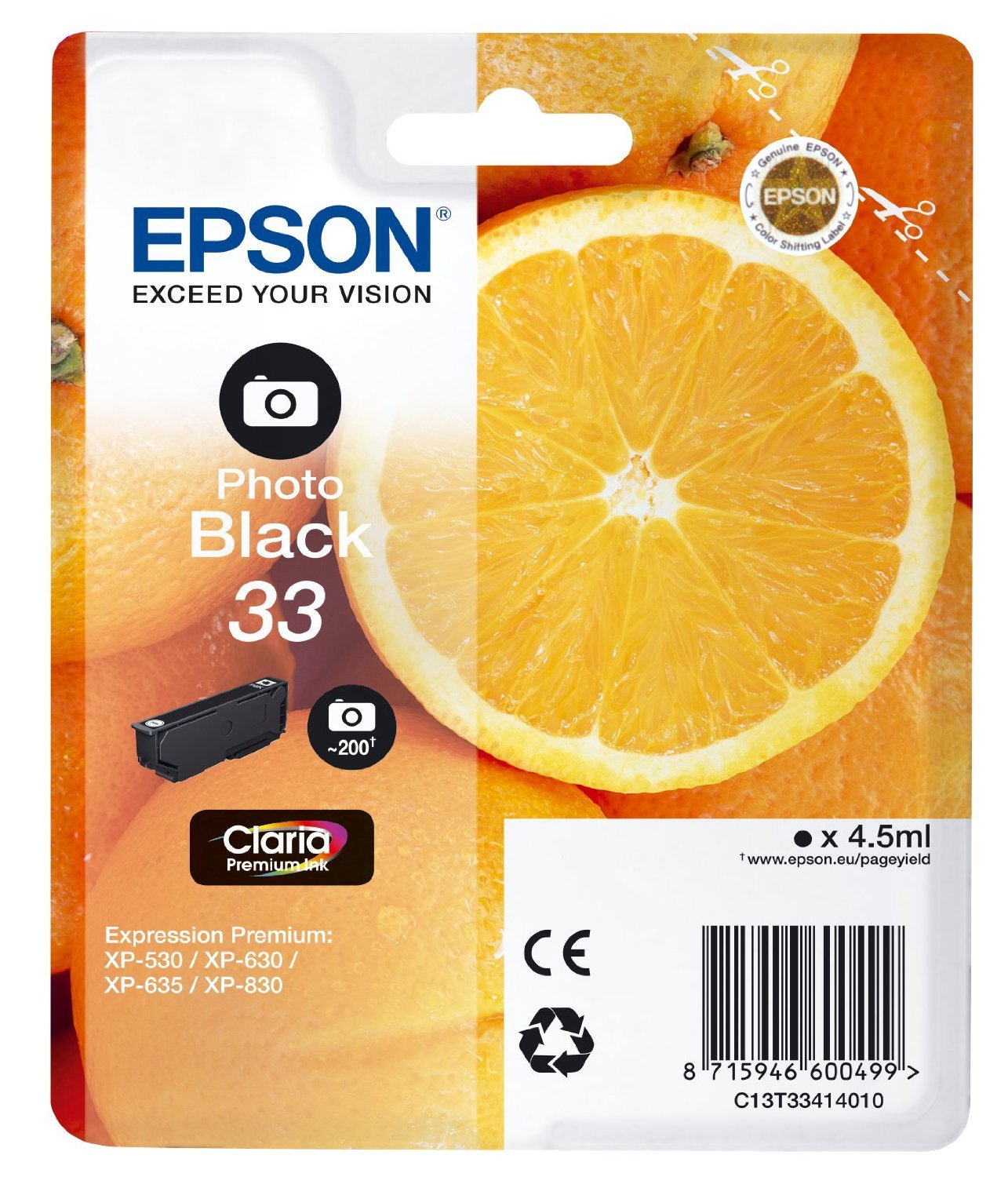 Epson Cartuccia d`inchiostro nero (foto) C13T33414010