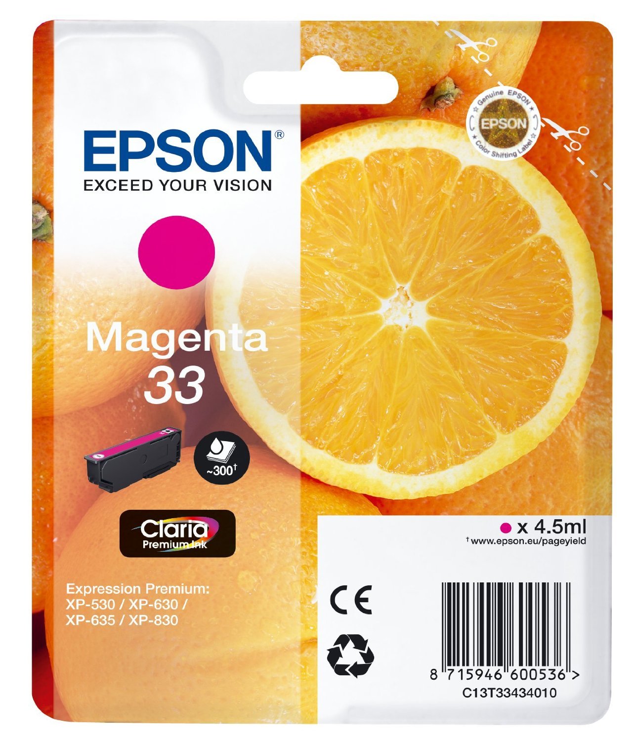 Epson Cartuccia d`inchiostro magenta C13T33434010 T3343