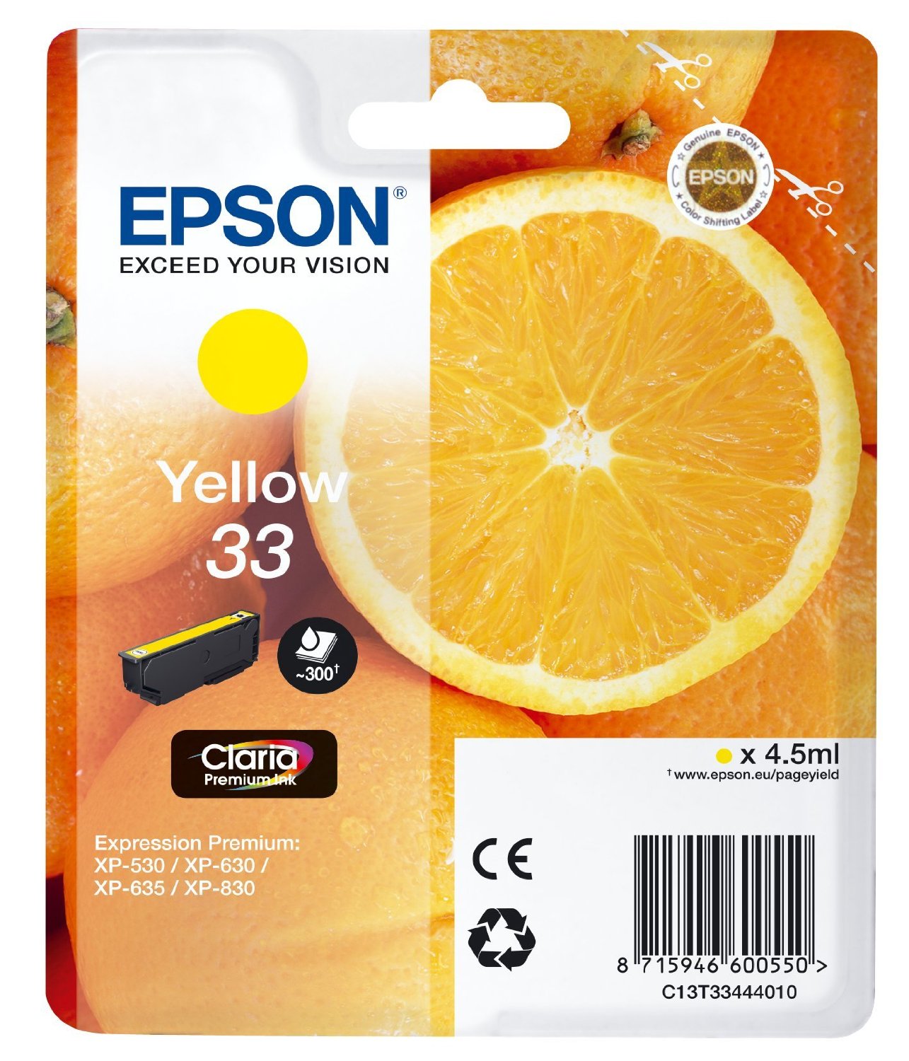 Epson Cartuccia d`inchiostro giallo C13T33444010 T3344