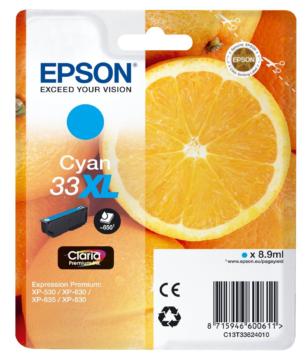 Epson Cartuccia d`inchiostro ciano C13T33624010 T3362