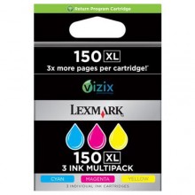 Lexmark originale Multipack ciano / magenta / giallo 14N1807E 150 XL 3 inchiostri riutilizzabili NR. 150XL: C+M+Y
