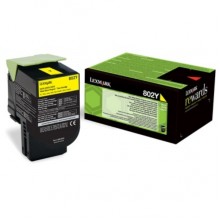 Lexmark originale toner giallo 80C20Y0 802Y circa 1000 pagine riutilizzabile