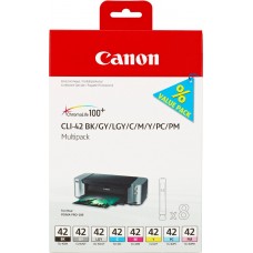 Canon Multipack nero/ciano/magenta/giallo/Grigio CLI-42multi 6384B010 8 cartucce CLI-42: BK +C +M +Y +GY +PC 