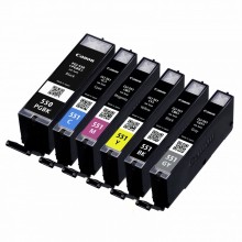 Canon Multipack nero/ciano/magenta/giallo/Grigio 6496B005 PGI-550 + CLI-551 6 cartucce: 1x PGI-550 + 1 cartuccia pro colore. CLI-551 BK+C+M+Y+GY