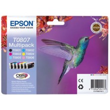 Epson Multipack nero / ciano / magenta / giallo / / C13T08074011 T0807 6 cartucce d'inchiostro: T0801 + T0806