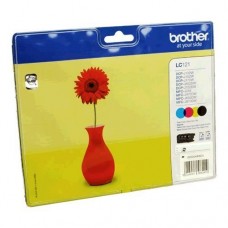 Brother Multipack nero/ciano/magenta/giallo LC121VALBPDR LC-121 circa 300 pagine 4 cartucce di inchiostro LC121: BK+C+M+Y