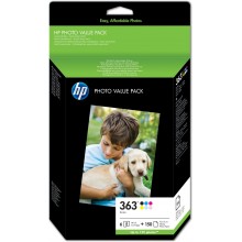 HP Value Pack nero / ciano / magenta / giallo /  /  Q7966EE 363 set fotografico, 150 pg. 10x15 cm + 6 cartucce: bk/lc/c/lm/m/y